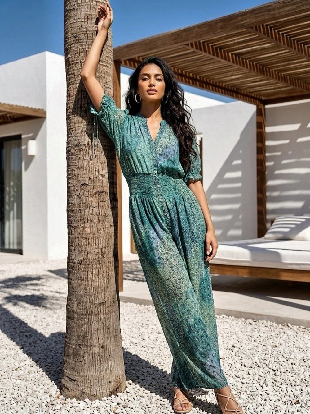 KATE and LILY Women’s Boho Paisley Lined Maxi Dress Green & Blue Size 14W EUC